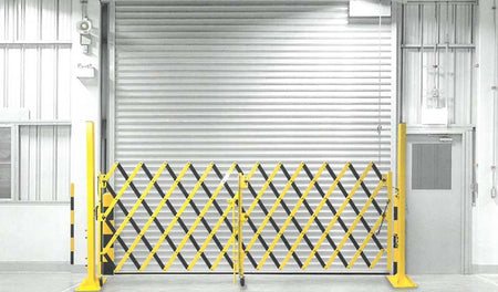 LoadDoX - Guard Folding Loading Dock Gate with Mounting Post - Crowd Control Warehouse