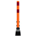 FlexStake Center Line Surface Mount Base Traffic Delineator - Orange Tubular Post with Reflective Options