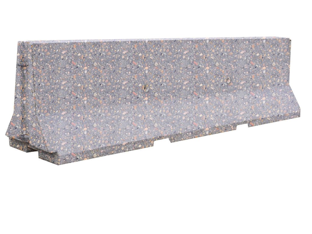 Plain Concrete Jersey Barrier - Interlocking End - Crowd Control Warehouse