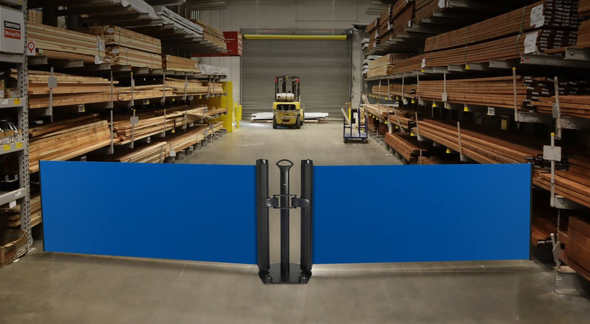Plain Single and Dual Mobile Retractable Safety Barrier - Crowd Control Warehouse