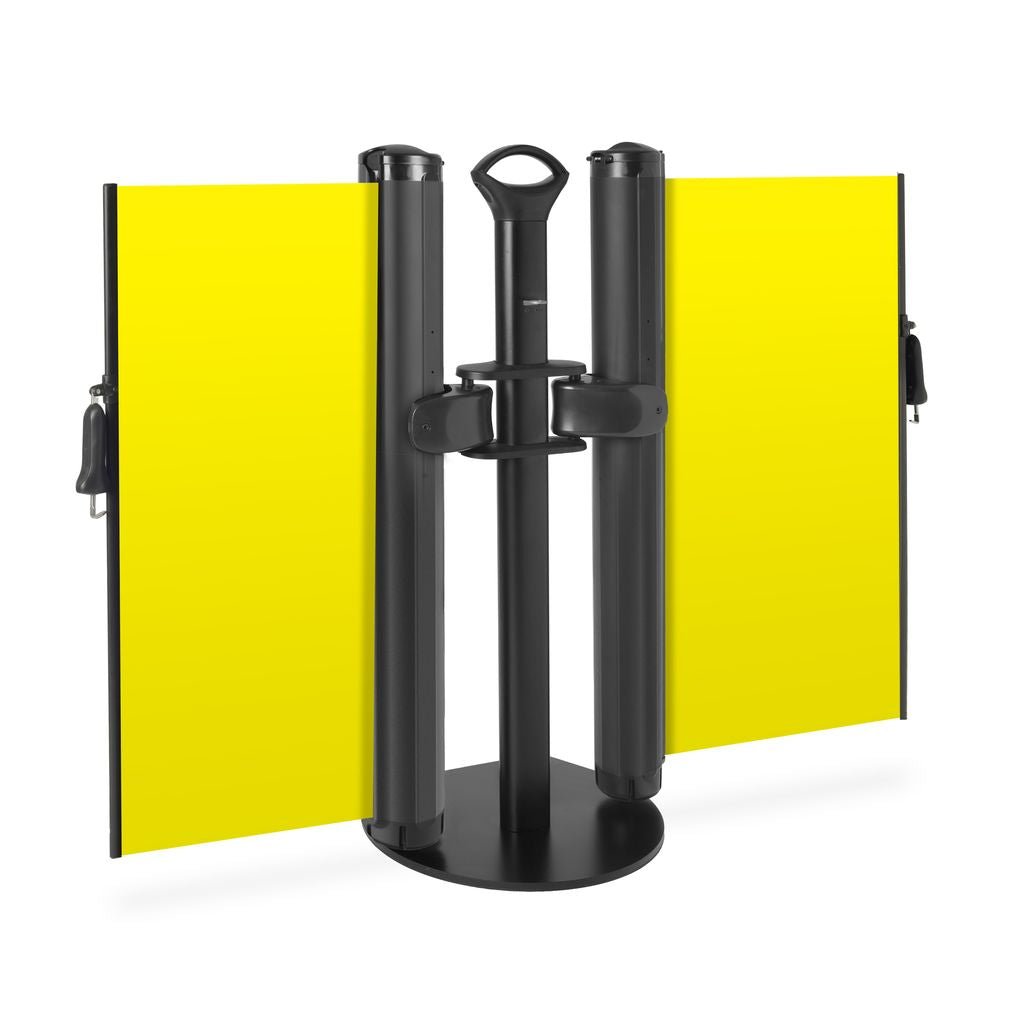 Plain Single and Dual Mobile Retractable Safety Barrier - Crowd Control Warehouse