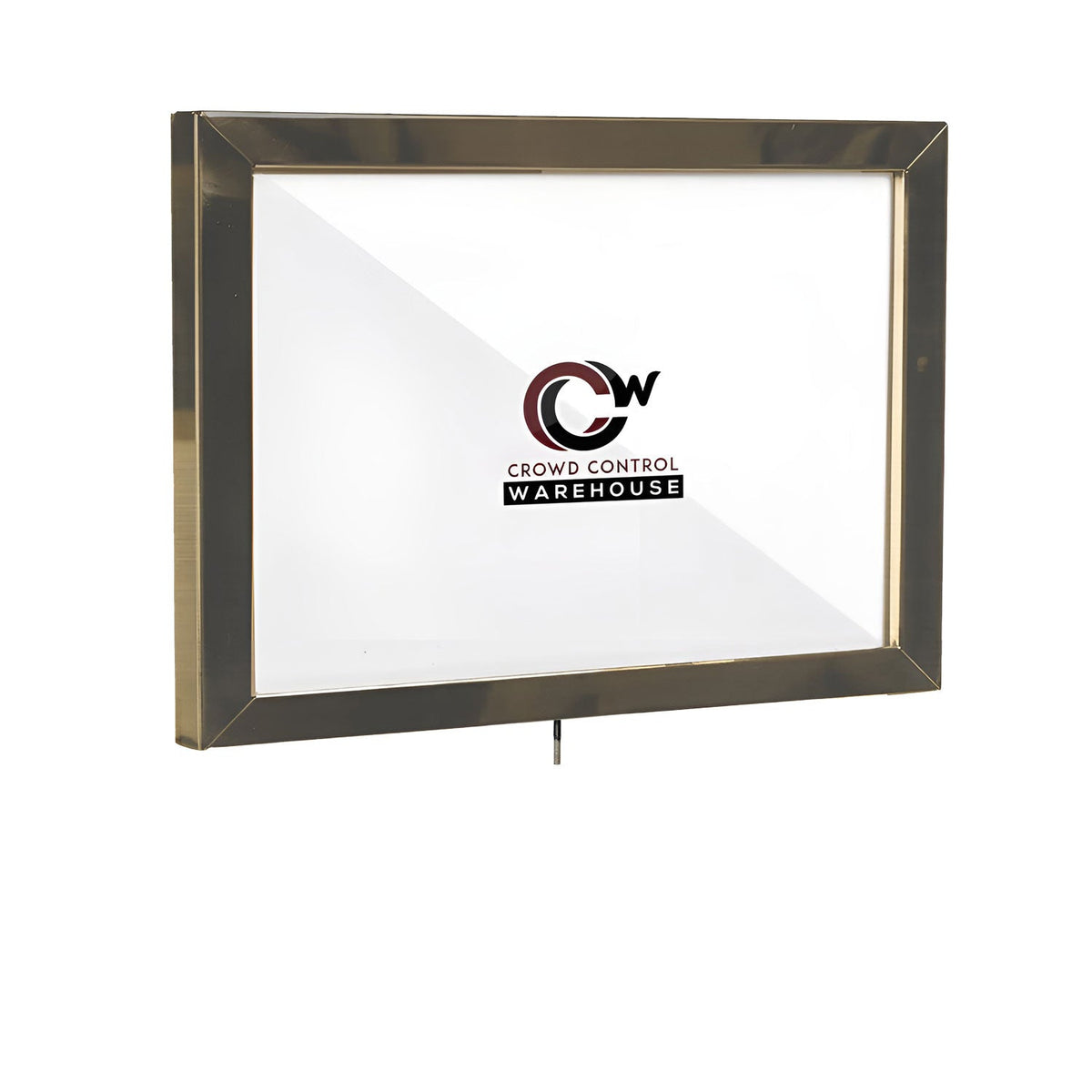 Post Top Sign Frame for CCW Series Retractable Belt Barriers - Crowd Control Warehouse