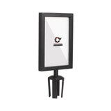 Post Top Sign Frame for CCW Series Retractable Belt Barriers - Crowd Control Warehouse