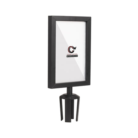 Post Top Sign Frame for CCW Series Retractable Belt Barriers - Crowd Control Warehouse