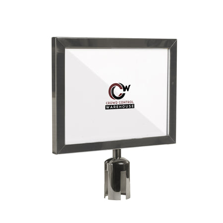 Post Top Sign Frame for CCW Series Retractable Belt Barriers - Crowd Control Warehouse