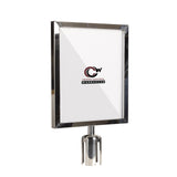 Post Top Sign Frame for CCW Series Retractable Belt Barriers - Crowd Control Warehouse