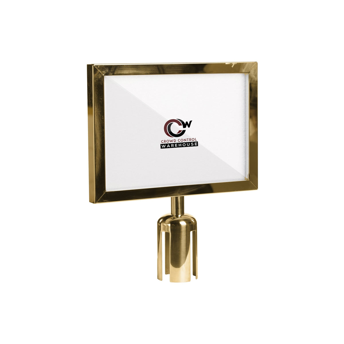 Post Top Sign Frame for CCW Series Retractable Belt Barriers - Crowd Control Warehouse