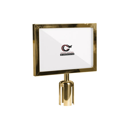 Post Top Sign Frame for CCW Series Retractable Belt Barriers - Crowd Control Warehouse