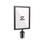 Post Top Sign Frame for CCW Series Retractable Belt Barriers - Crowd Control Warehouse