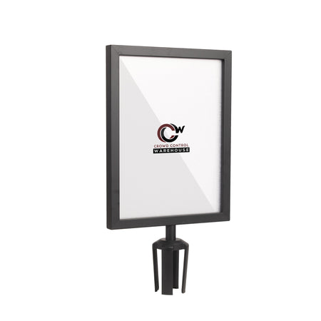 Post Top Sign Frame for CCW Series Retractable Belt Barriers - Crowd Control Warehouse