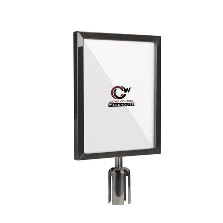 Post Top Sign Frame for CCW Series Retractable Belt Barriers - Crowd Control Warehouse