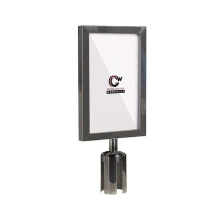 Post Top Sign Frame for CCW Series Retractable Belt Barriers - Crowd Control Warehouse