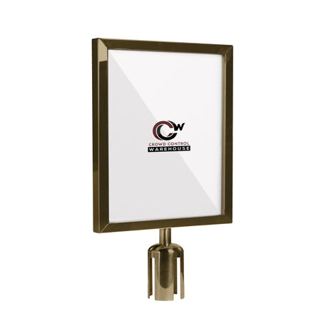 Post Top Sign Frame for CCW Series Retractable Belt Barriers - Crowd Control Warehouse