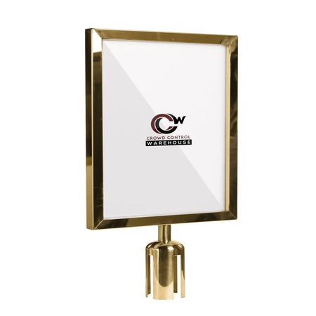 Post Top Sign Frame for CCW Series Retractable Belt Barriers - Crowd Control Warehouse