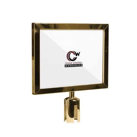 Post Top Sign Frame for CCW Series Retractable Belt Barriers - Crowd Control Warehouse