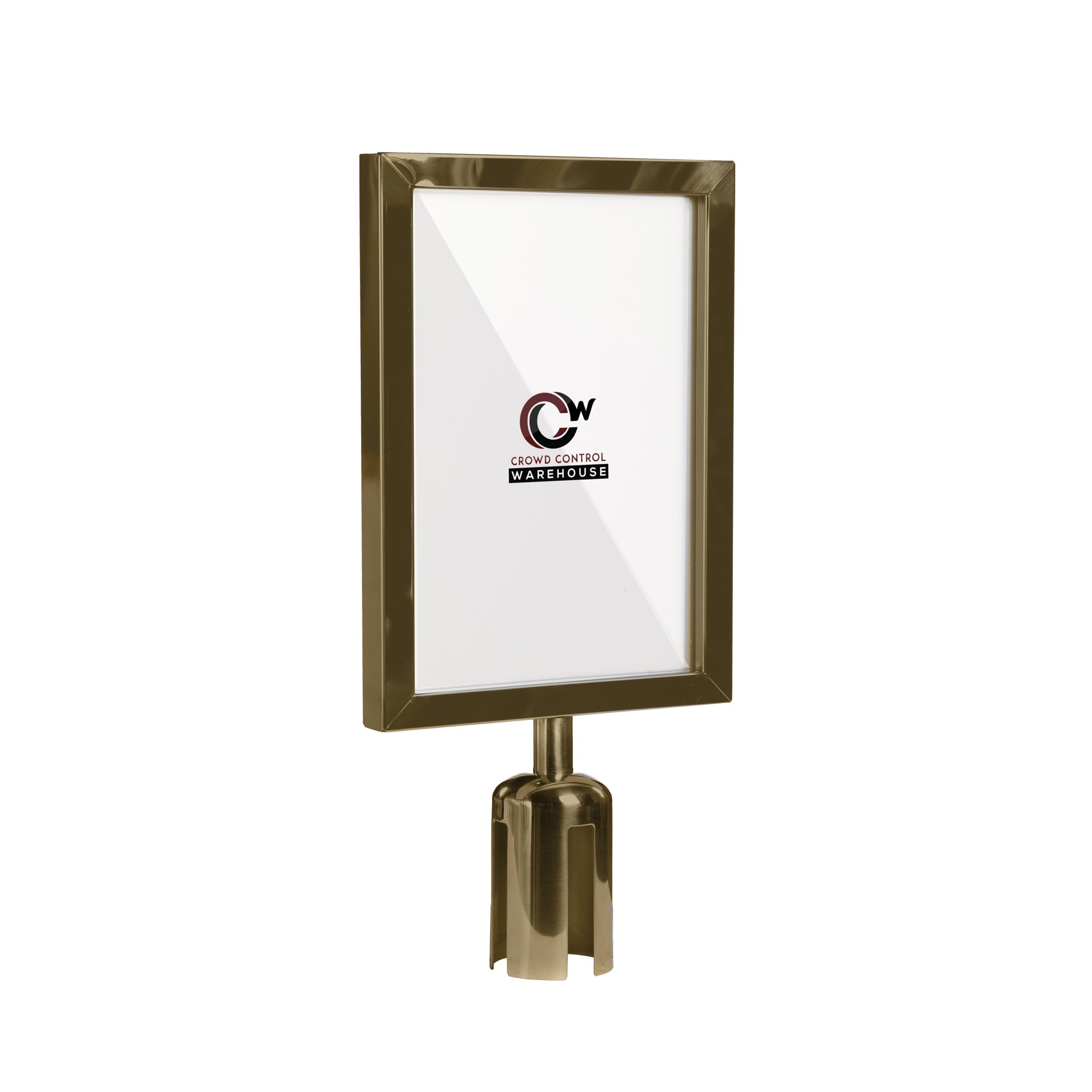 Post Top Sign Frame for CCW Series Retractable Belt Barriers - Crowd Control Warehouse