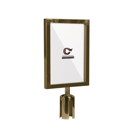 Post Top Sign Frame for CCW Series Retractable Belt Barriers - Crowd Control Warehouse