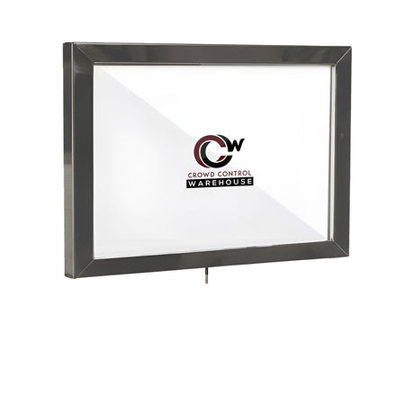 Post Top Sign Frame for CCW Series Retractable Belt Barriers - Crowd Control Warehouse