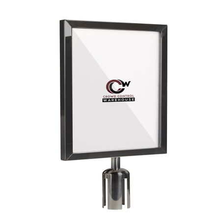 Post Top Sign Frame for CCW Series Retractable Belt Barriers - Crowd Control Warehouse