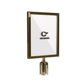 Post Top Sign Frame for CCW Series Retractable Belt Barriers - Crowd Control Warehouse