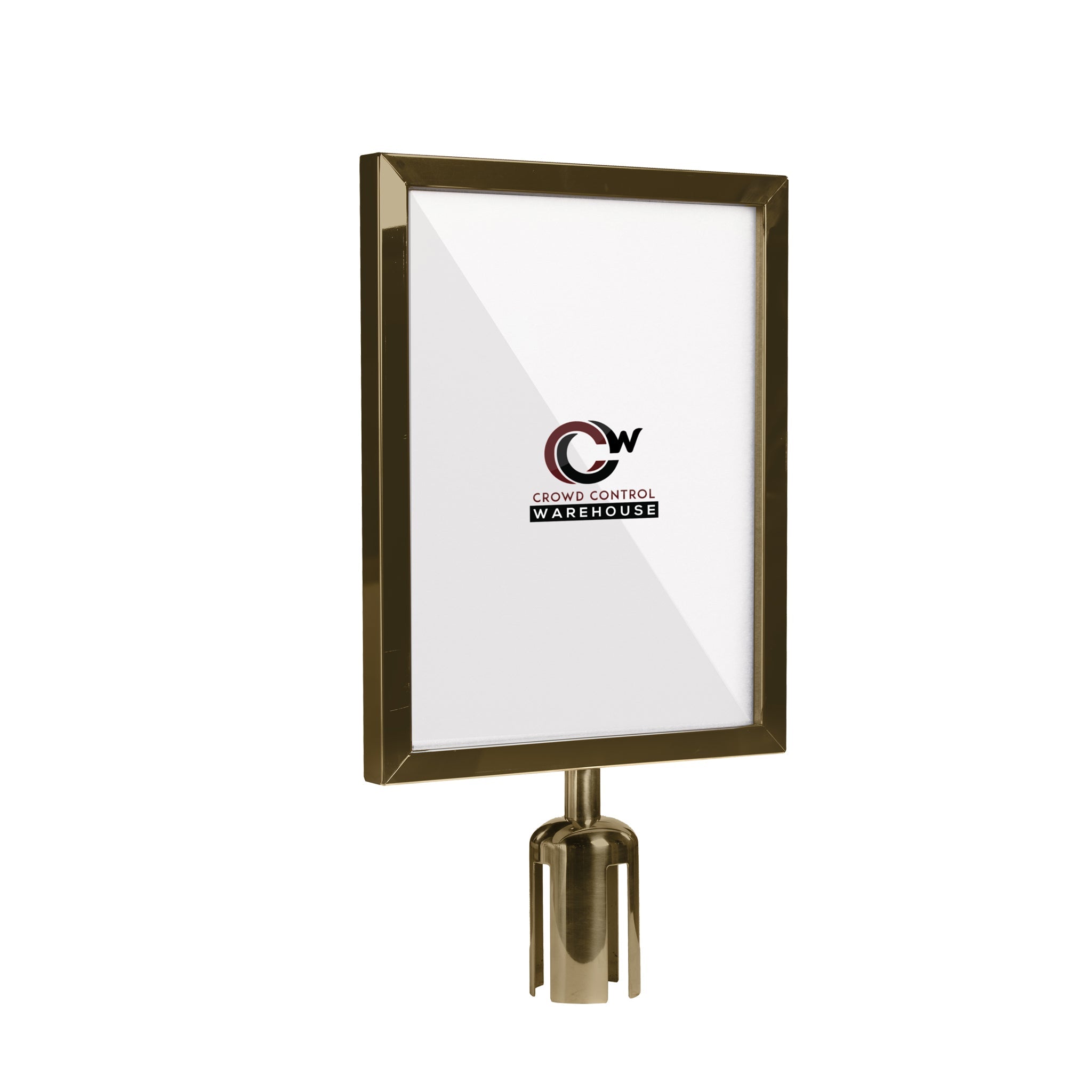 Post Top Sign Frame for CCW Series Retractable Belt Barriers - Crowd Control Warehouse