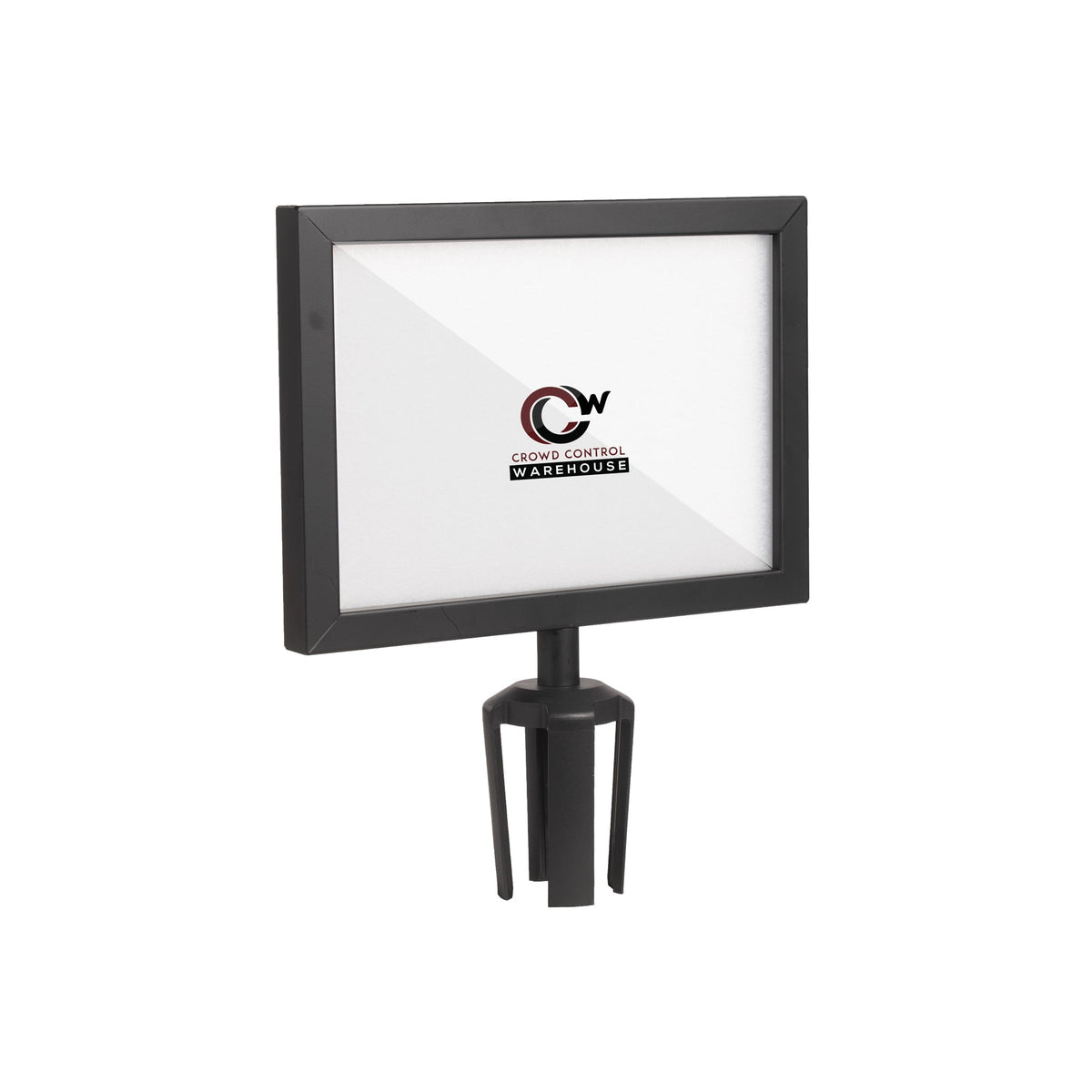 Post Top Sign Frame for CCW Series Retractable Belt Barriers - Crowd Control Warehouse