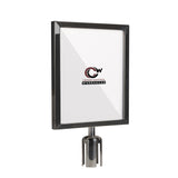 Post Top Sign Frame for CCW Series Retractable Belt Barriers - Crowd Control Warehouse