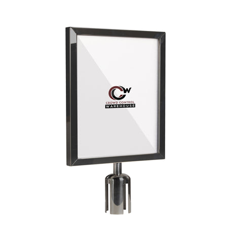 Post Top Sign Frame for CCW Series Retractable Belt Barriers - Crowd Control Warehouse