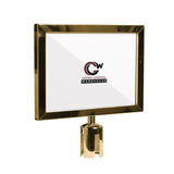 Post Top Sign Frame for CCW Series Retractable Belt Barriers - Crowd Control Warehouse