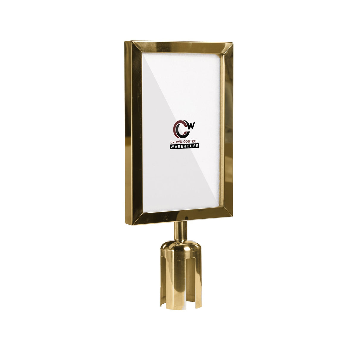 Post Top Sign Frame for CCW Series Retractable Belt Barriers for 3" OD Stanchions - Crowd Control Warehouse