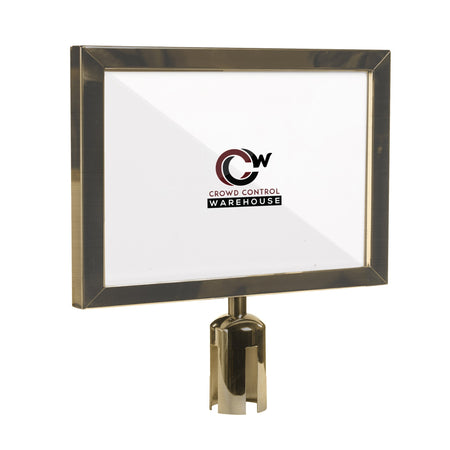 Post Top Sign Frame for CCW Series Retractable Belt Barriers for 3" OD Stanchions - Crowd Control Warehouse