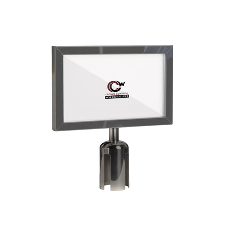 Post Top Sign Frame for CCW Series Retractable Belt Barriers for 3" OD Stanchions - Crowd Control Warehouse