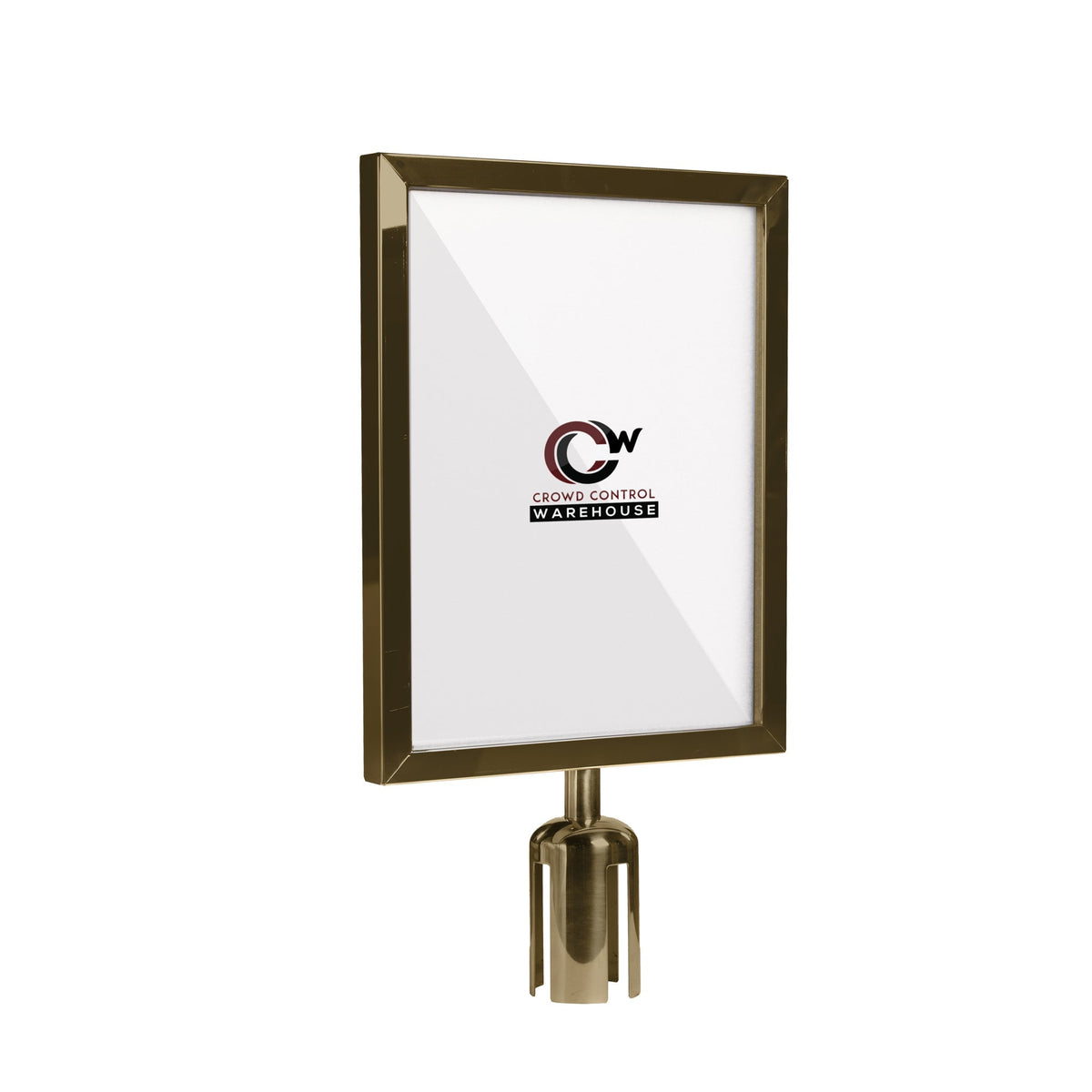 Post Top Sign Frame for CCW Series Retractable Belt Barriers for 3" OD Stanchions - Crowd Control Warehouse