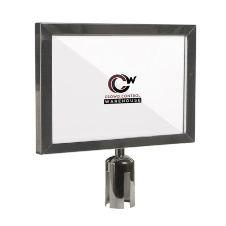 Post Top Sign Frame for CCW Series Retractable Belt Barriers for 3" OD Stanchions - Crowd Control Warehouse