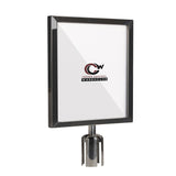 Post Top Sign Frame for CCW Series Retractable Belt Barriers for 3" OD Stanchions - Crowd Control Warehouse