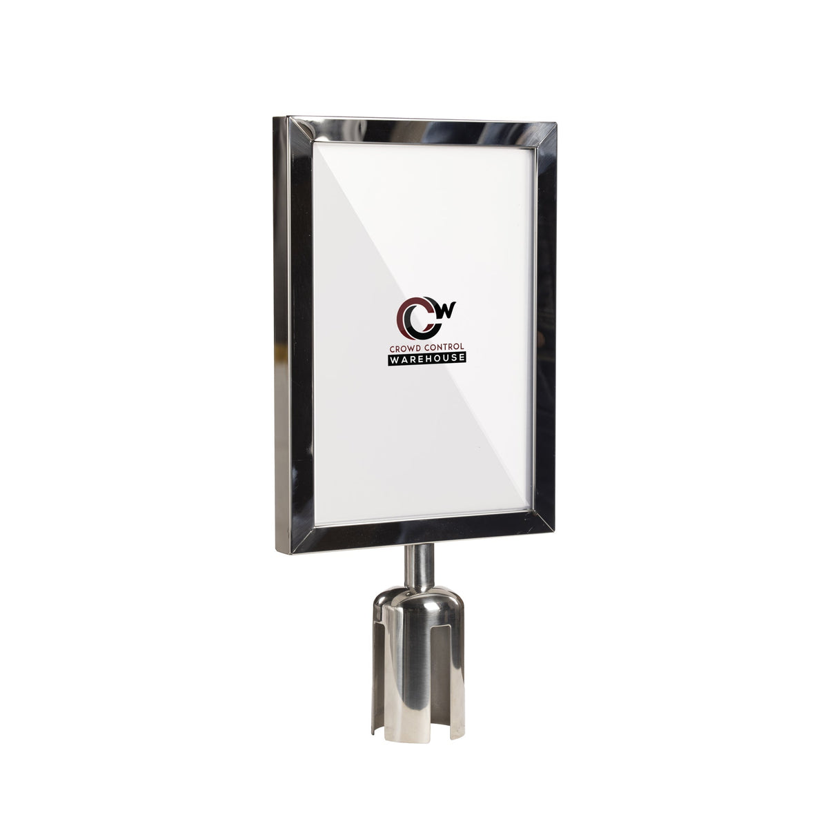 Post Top Sign Frame for CCW Series Retractable Belt Barriers for 3" OD Stanchions - Crowd Control Warehouse