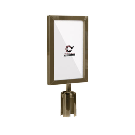 Post Top Sign Frame for CCW Series Retractable Belt Barriers for 3" OD Stanchions - Crowd Control Warehouse
