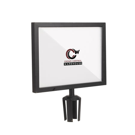 Post Top Sign Frame for CCW Series Retractable Belt Barriers for 3" OD Stanchions - Crowd Control Warehouse