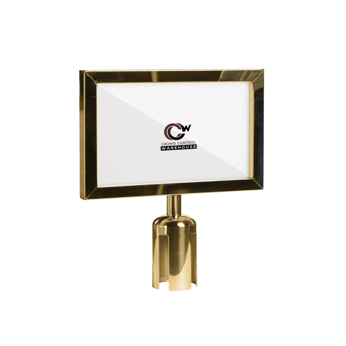 Post Top Sign Frame for CCW Series Retractable Belt Barriers for 3" OD Stanchions - Crowd Control Warehouse