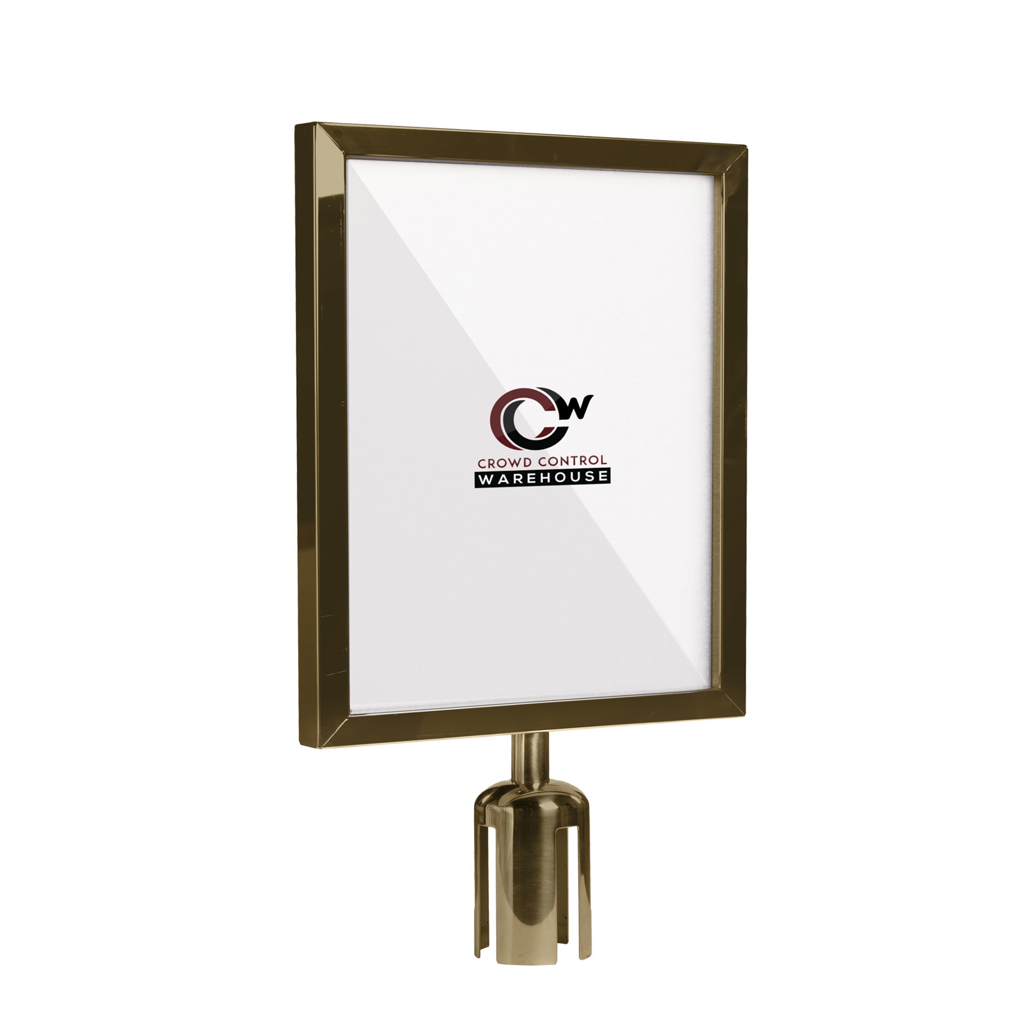 Post Top Sign Frame for CCW Series Retractable Belt Barriers for 3" OD Stanchions - Crowd Control Warehouse
