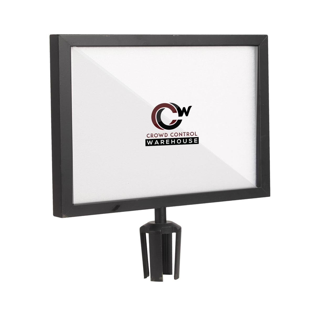 Post Top Sign Frame for CCW Series Retractable Belt Barriers for 3" OD Stanchions - Crowd Control Warehouse