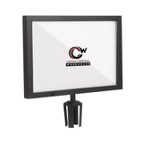 Post Top Sign Frame for CCW Series Retractable Belt Barriers for 3" OD Stanchions - Crowd Control Warehouse