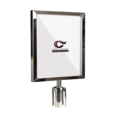 Post Top Sign Frame for CCW Series Retractable Belt Barriers for 3" OD Stanchions - Crowd Control Warehouse