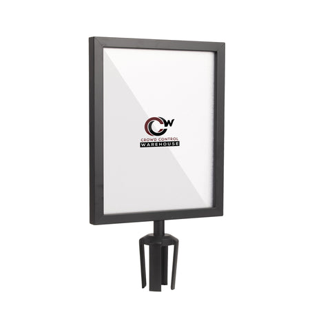Post Top Sign Frame for CCW Series Retractable Belt Barriers for 3" OD Stanchions - Crowd Control Warehouse