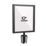 Post Top Sign Frame for CCW Series Retractable Belt Barriers for 3" OD Stanchions - Crowd Control Warehouse