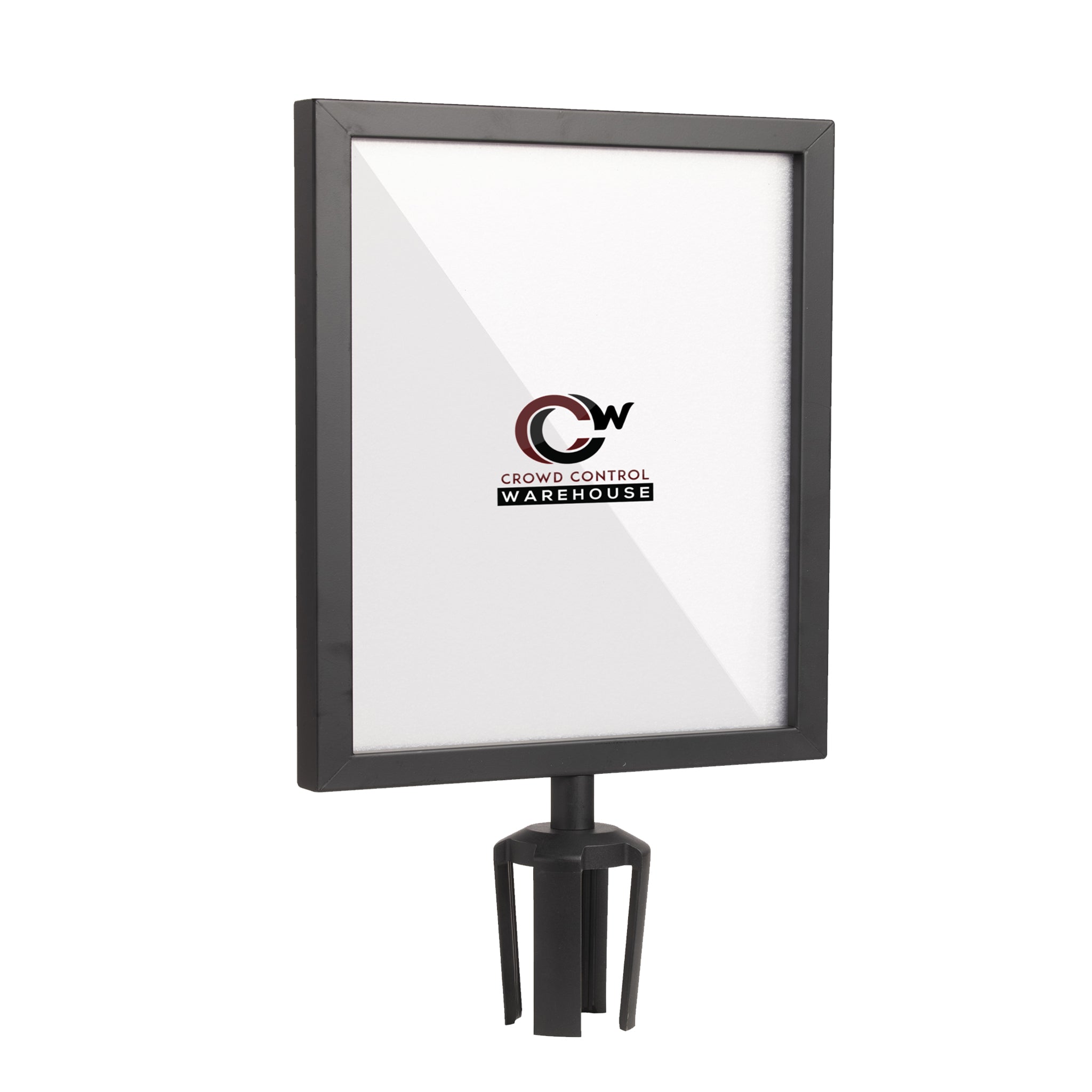 Post Top Sign Frame for CCW Series Retractable Belt Barriers for 3" OD Stanchions - Crowd Control Warehouse