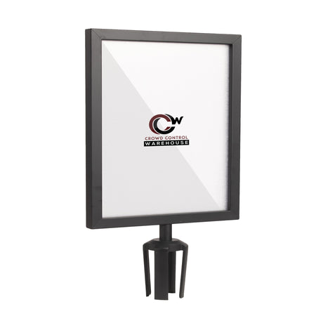 Post Top Sign Frame for CCW Series Retractable Belt Barriers for 3" OD Stanchions - Crowd Control Warehouse
