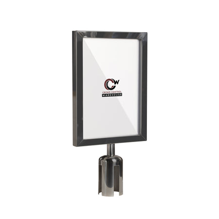 Post Top Sign Frame for CCW Series Retractable Belt Barriers for 3" OD Stanchions - Crowd Control Warehouse