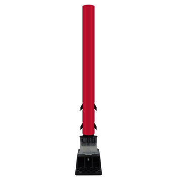 FlexStake Center Line Surface Mount Base Traffic Delineator - Red Tubular Post with Reflective Options