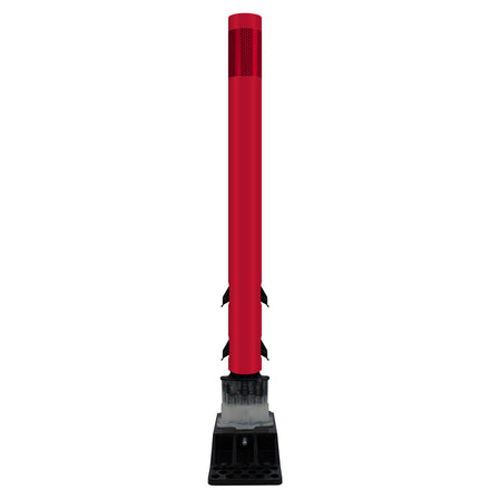 FlexStake Center Line Surface Mount Base Traffic Delineator - Red Tubular Post with Reflective Options